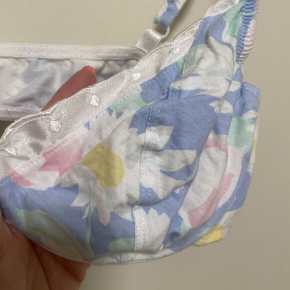 VTG EILEEN WEST Floral Cotton Unlined Underwire Front Closure Bra 38 C - Picture 4 of 8
